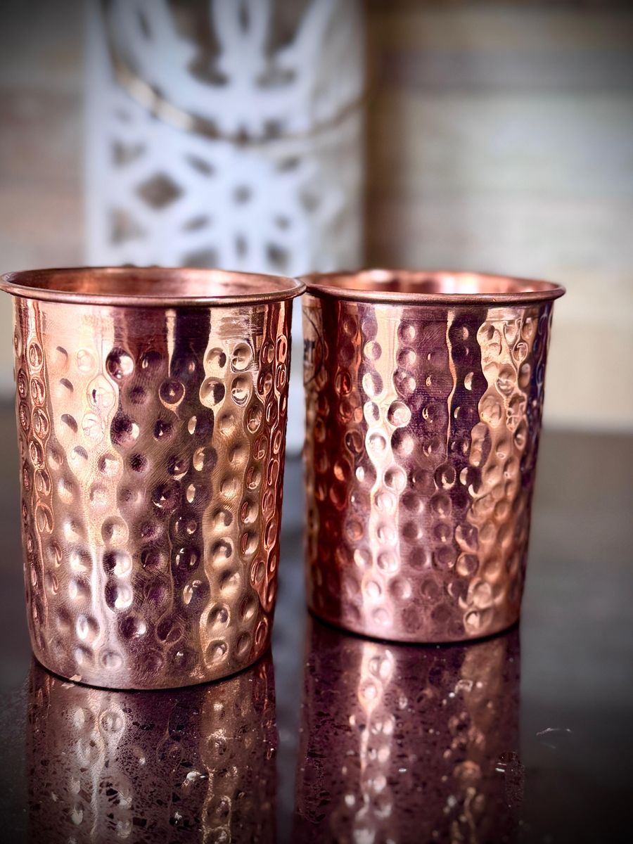 Hand-Hammered Copper Glass (Set of 2) — photo 5