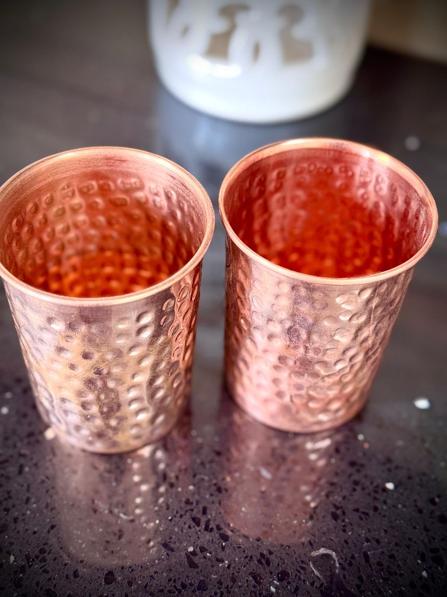 Hand-Hammered Copper Glass (Set of 2) — photo 3