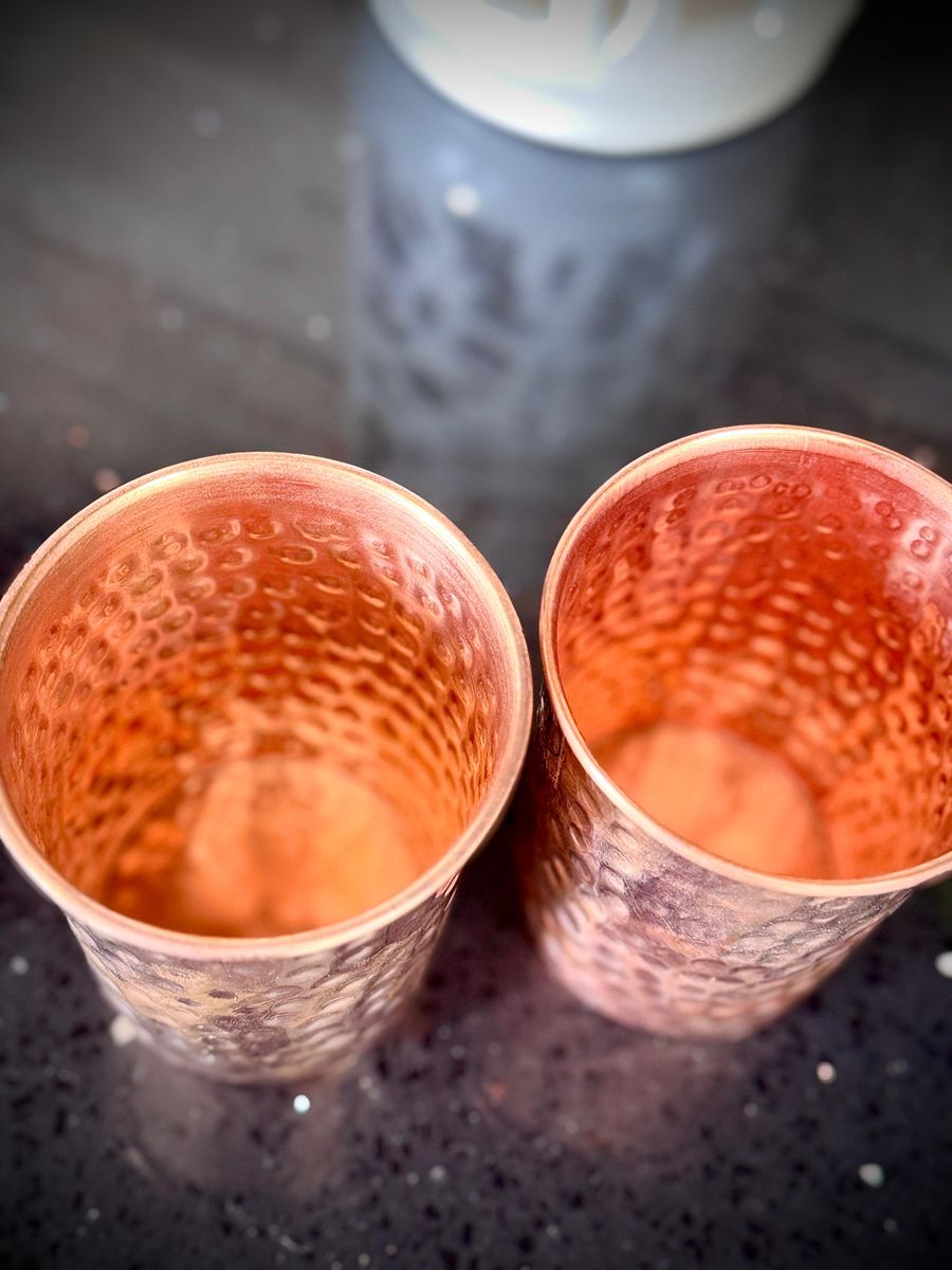 Hand-Hammered Copper Glass (Set of 2) — photo 4