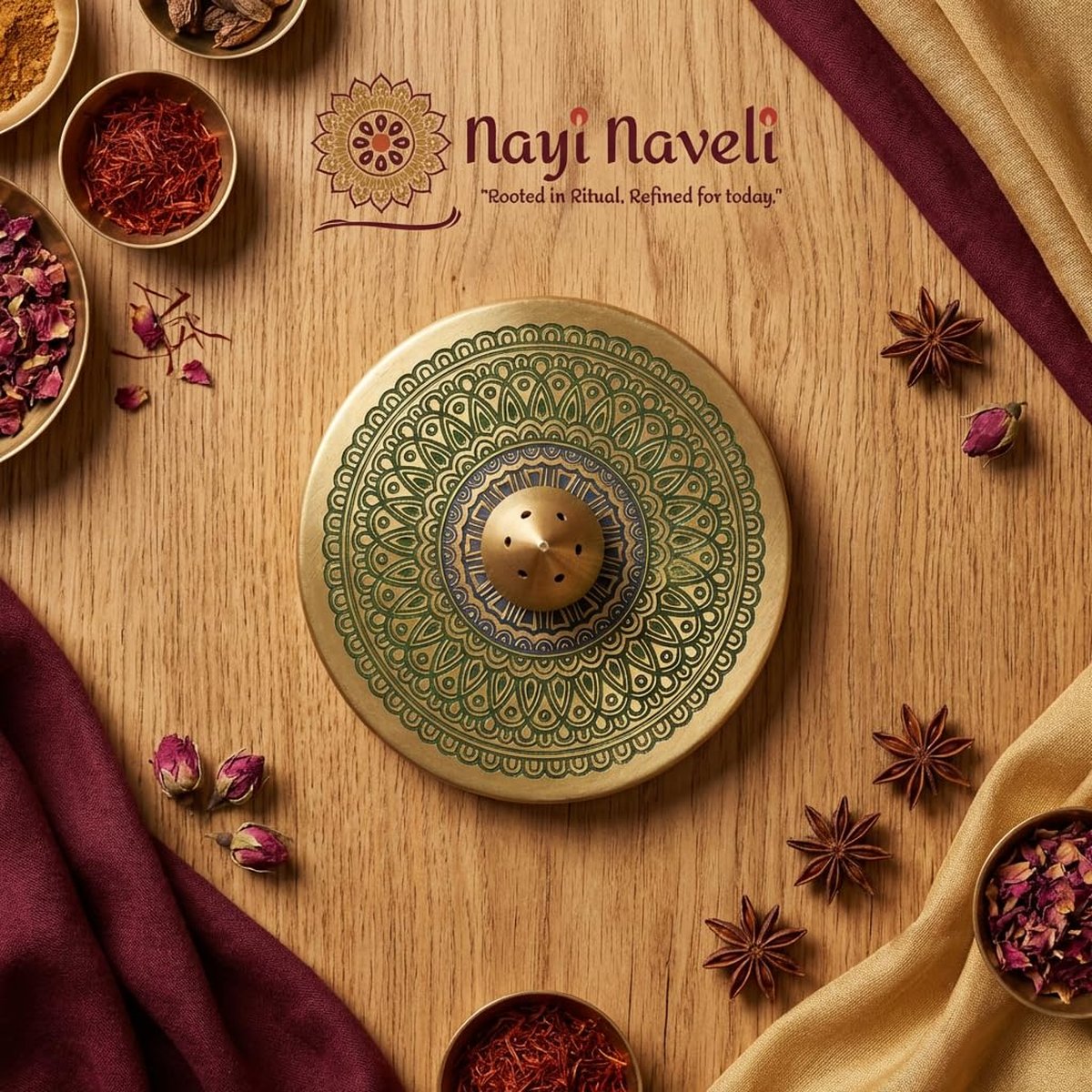 Hand-Painted Mandala Brass Collection, photo 3
