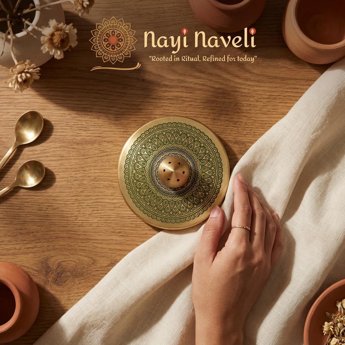 Hand-Painted Mandala Brass Collection, photo 4
