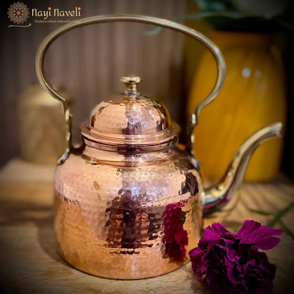 Handcrafted Brass & Copper Tea Kettle