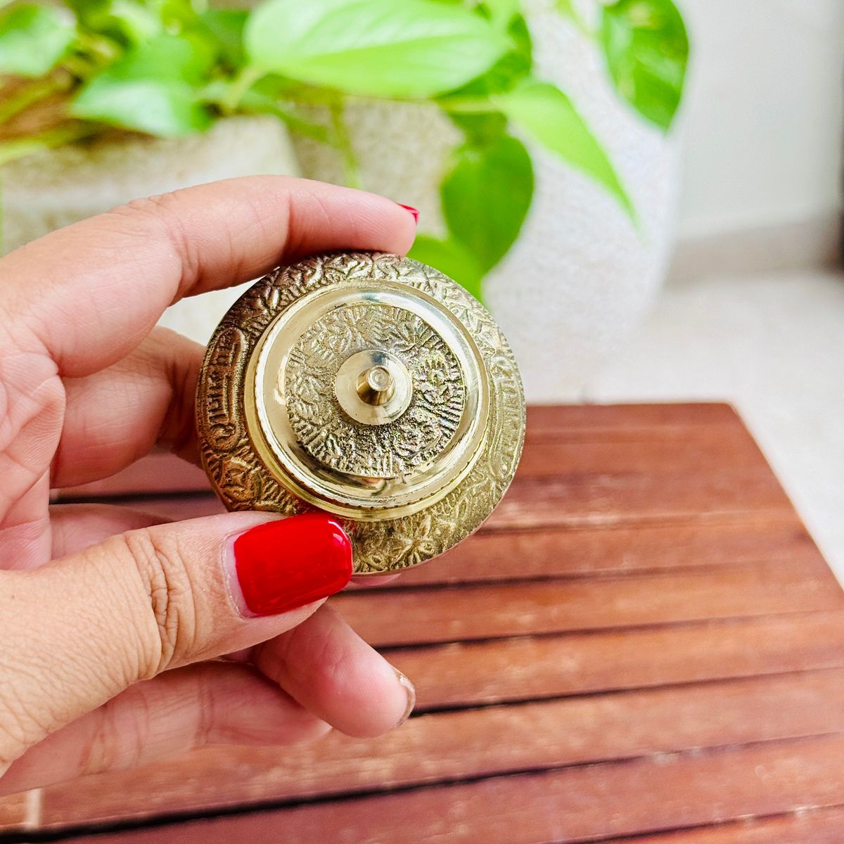 Handcrafted Brass Kumkum Dibbi — photo 4