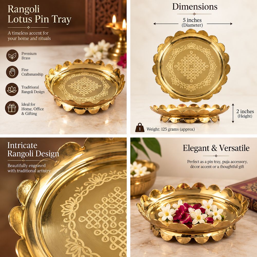 Lotus Rangoli Tray (5 Inch)