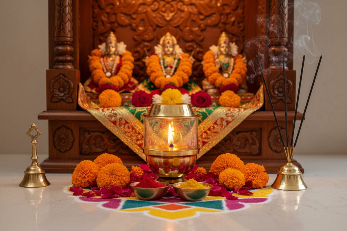 Premium Akhand Brass & Glass Diya — photo 2