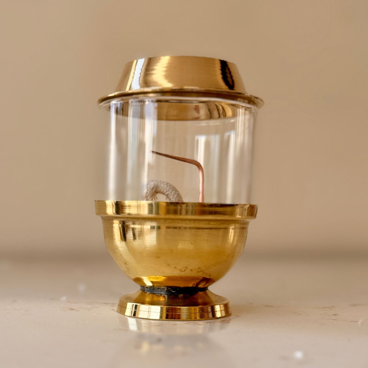 Premium Akhand Brass & Glass Diya — photo 3