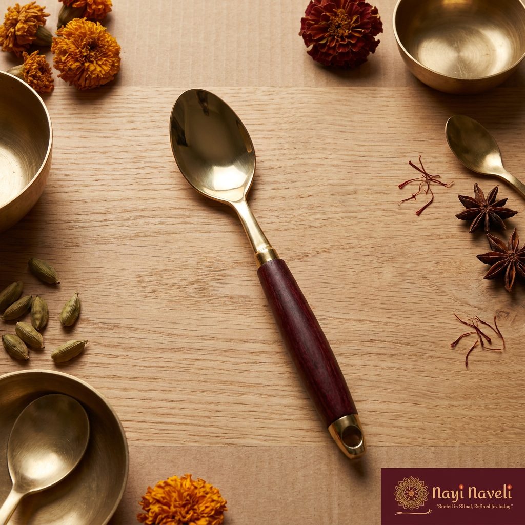 Premium Brass Cooking Spoon — photo 2