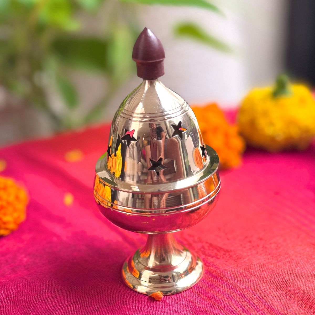 Premium Brass Lotus Diya — photo 4
