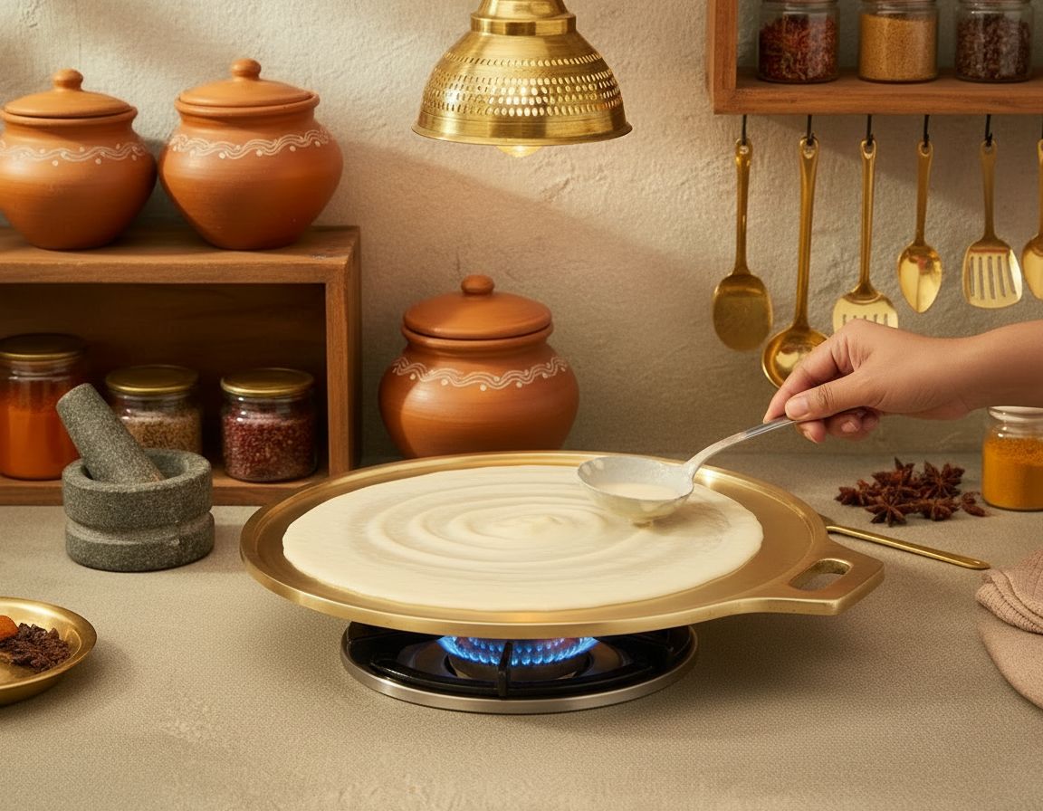 Premium Bronze Dosa Tawa with Handle