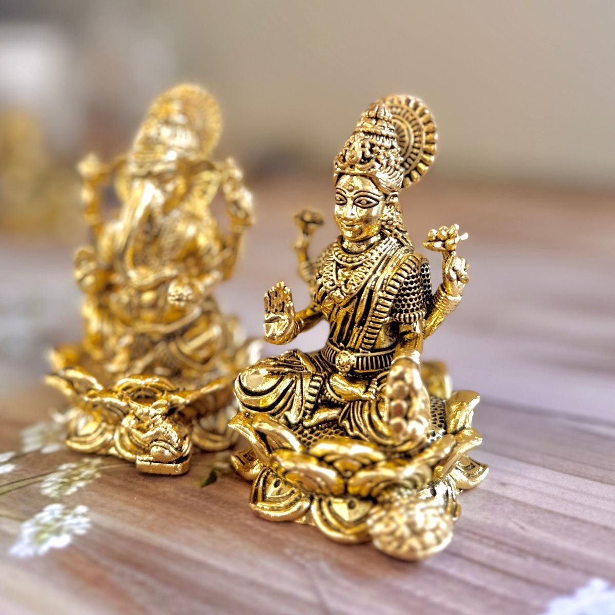 Premium Fine Brass Lakshmi Ganesha Idols — photo 3