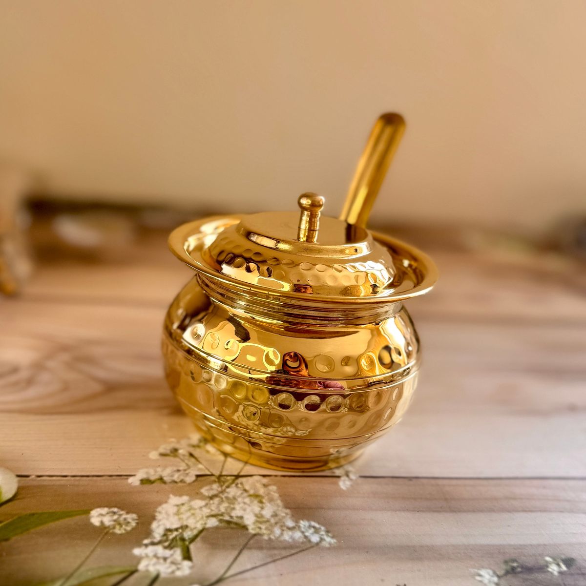 Premium Handcrafted Brass Ghee Pot