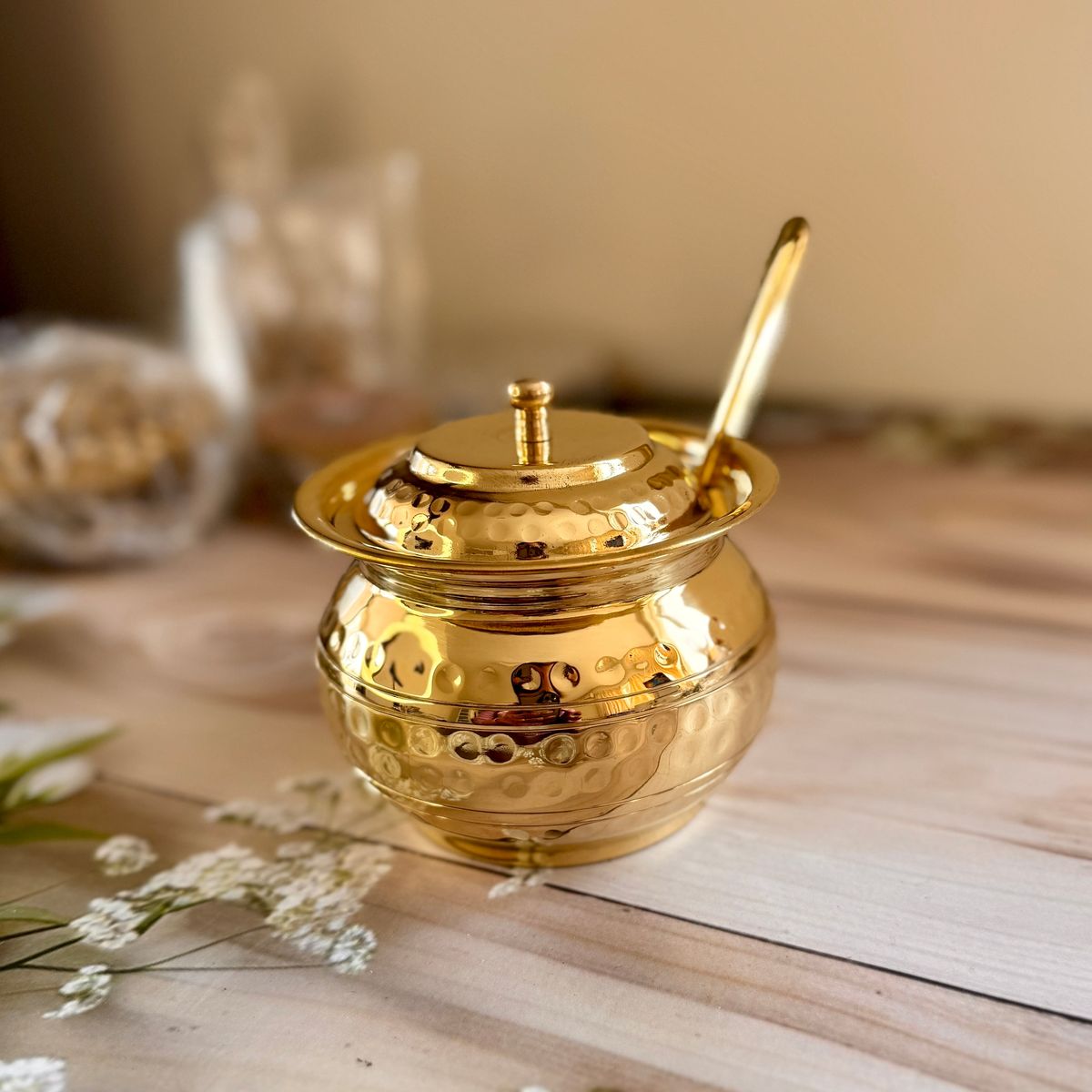 Premium Handcrafted Brass Ghee Pot — photo 2