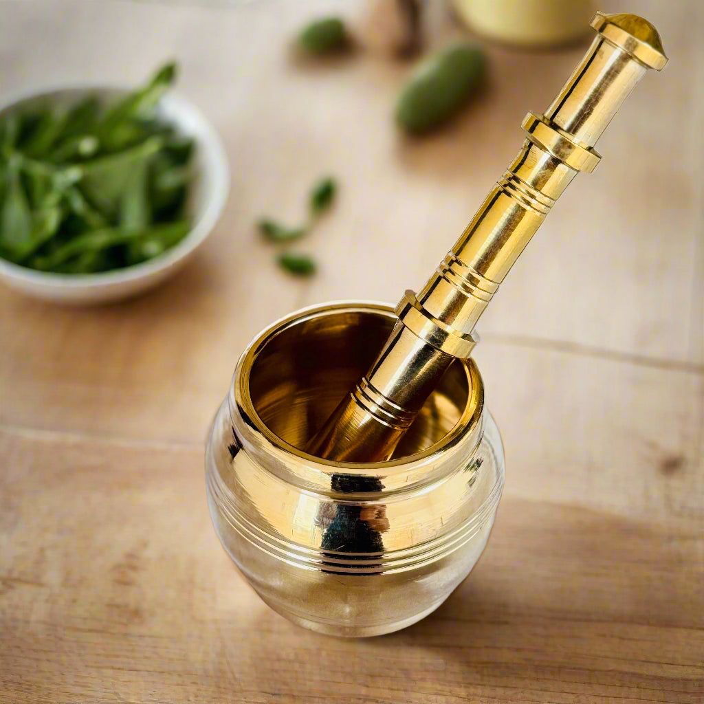 Premium Handcrafted Brass Mortar & Pestle (Kutni) — photo 2