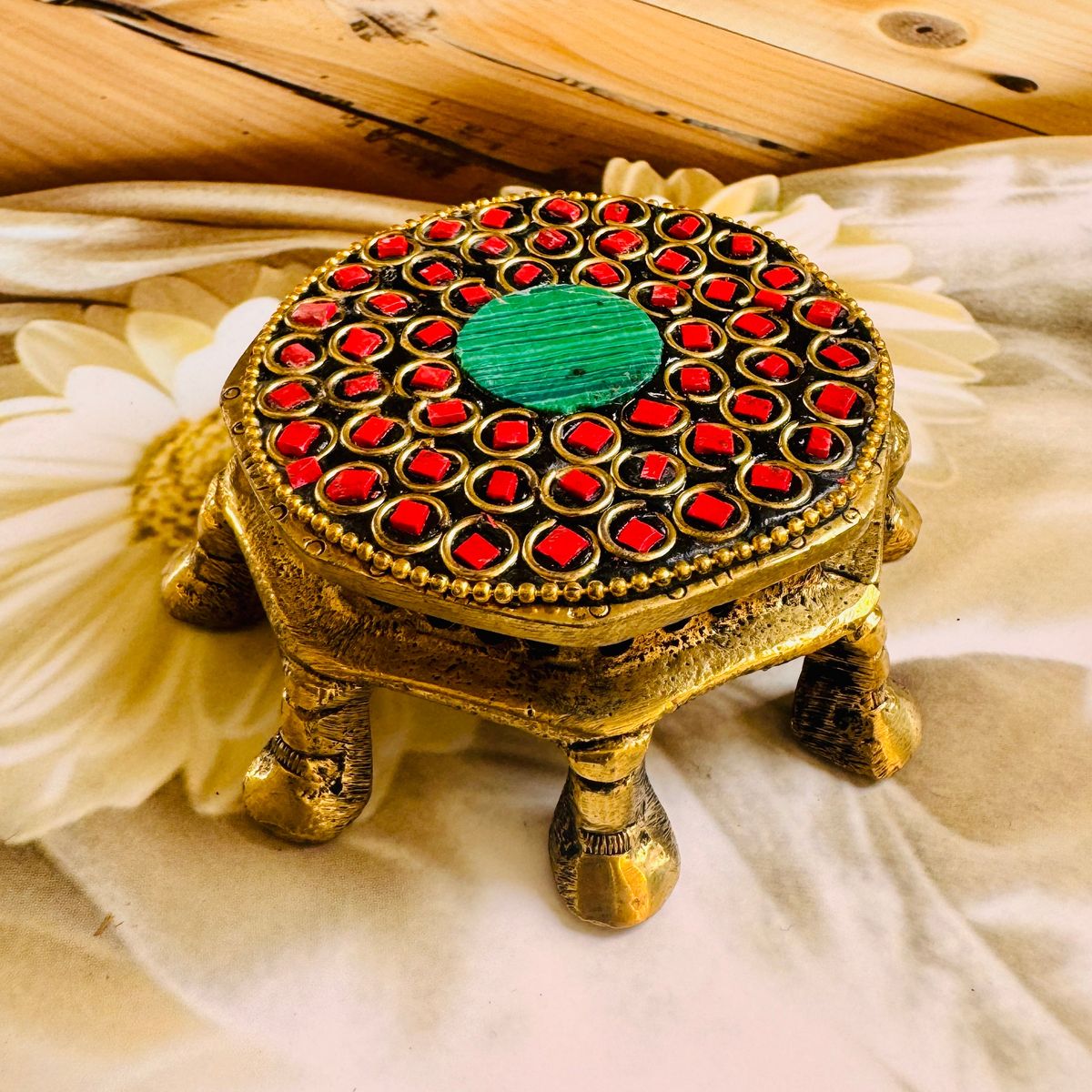 Premium Pure Brass Asana Chowki — photo 3