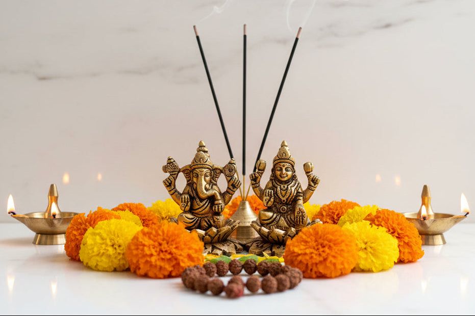 Pure Brass Ganesha and Lakshmi Idol Set — photo 2