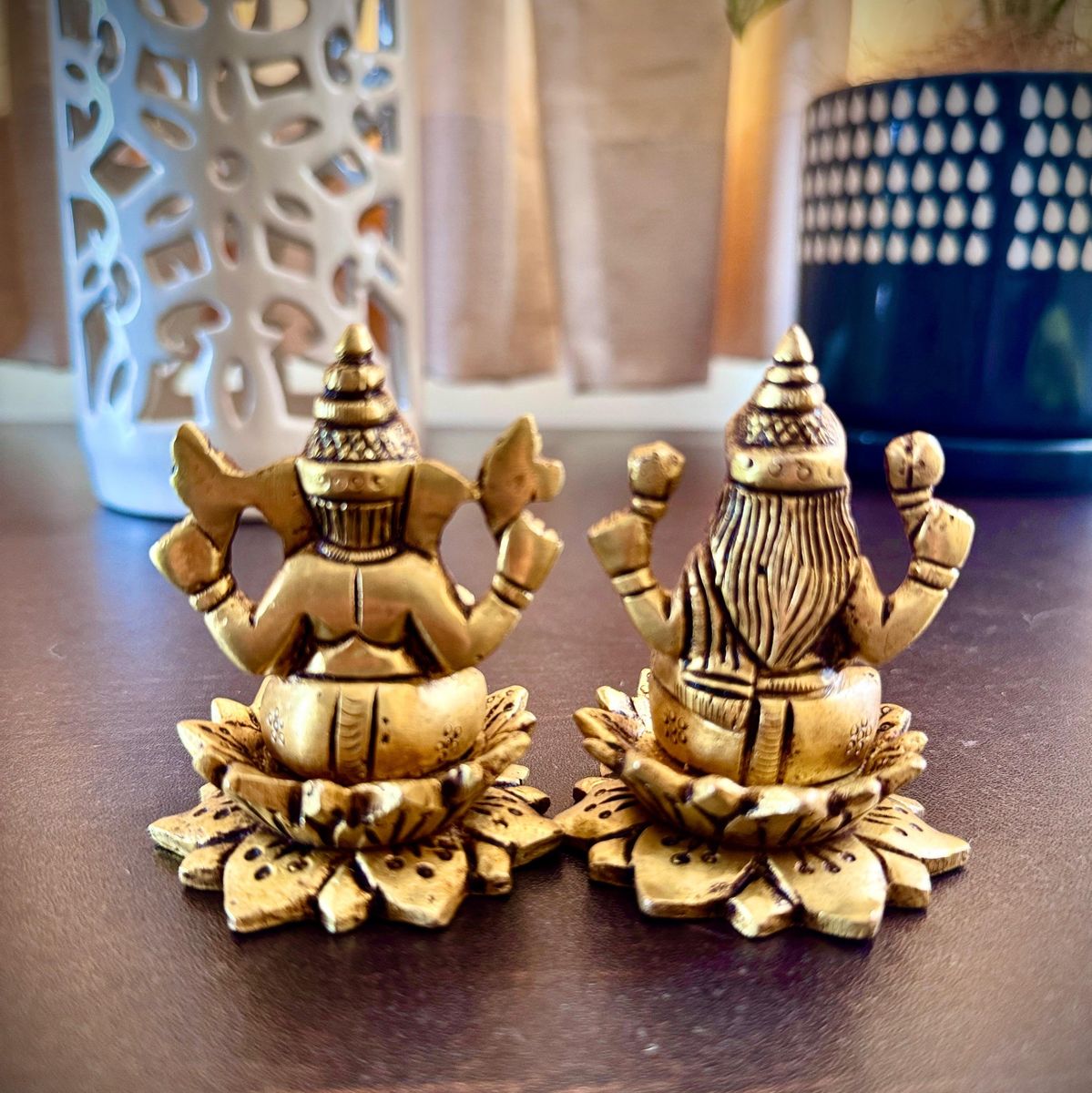 Pure Brass Ganesha and Lakshmi Idol Set — photo 4