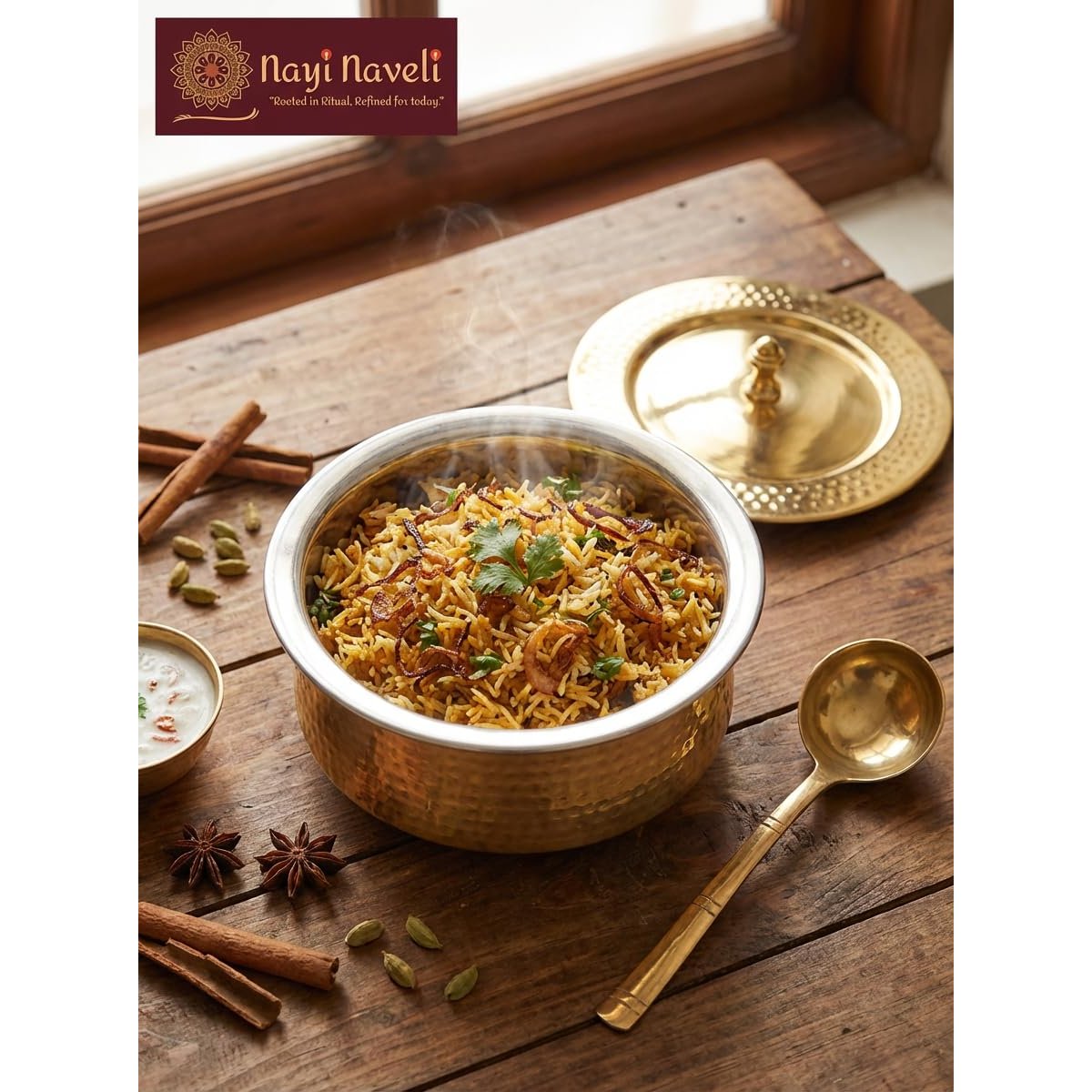 Pure Brass Lagan Handi with Lid, photo 3
