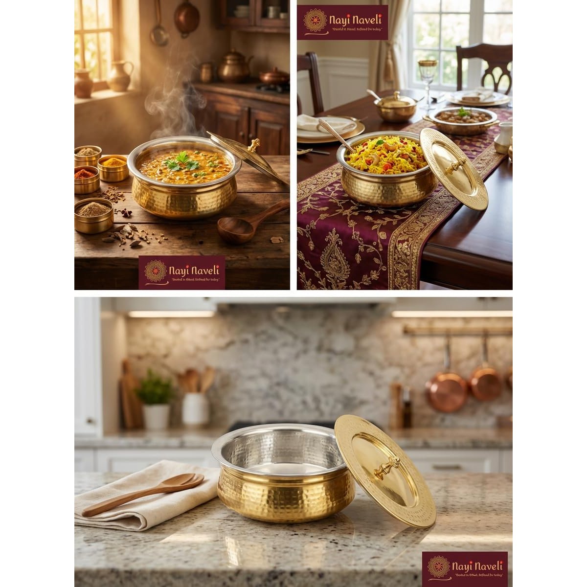 Pure Brass Lagan Handi with Lid, photo 5