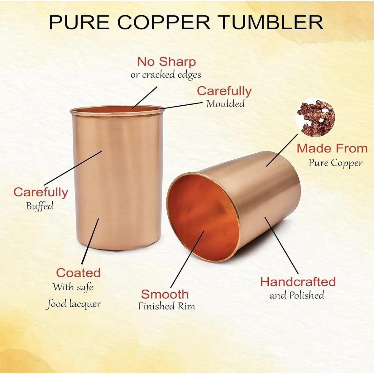Pure Copper Tumbler (Set of 2), photo 5