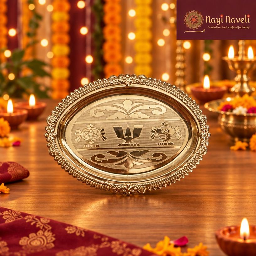 Shanku Chakra Brass Plate — Design 1