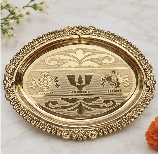 Shanku Chakra Brass Plate — Design 1 — photo 2
