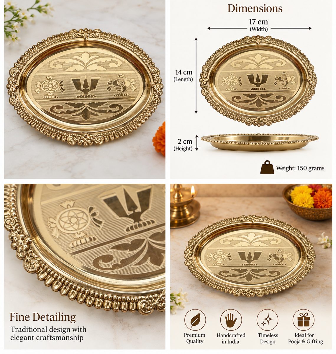 Shanku Chakra Brass Plate — Design 1 — photo 4