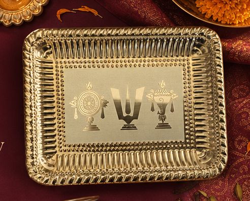 Shanku Chakra Brass Plate — Design 2