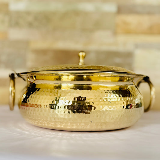 Premium Brass Lagaan Handi | Kalai-Coated Traditional Cookware with Handles 1.5L, 2.5L and 3.5L