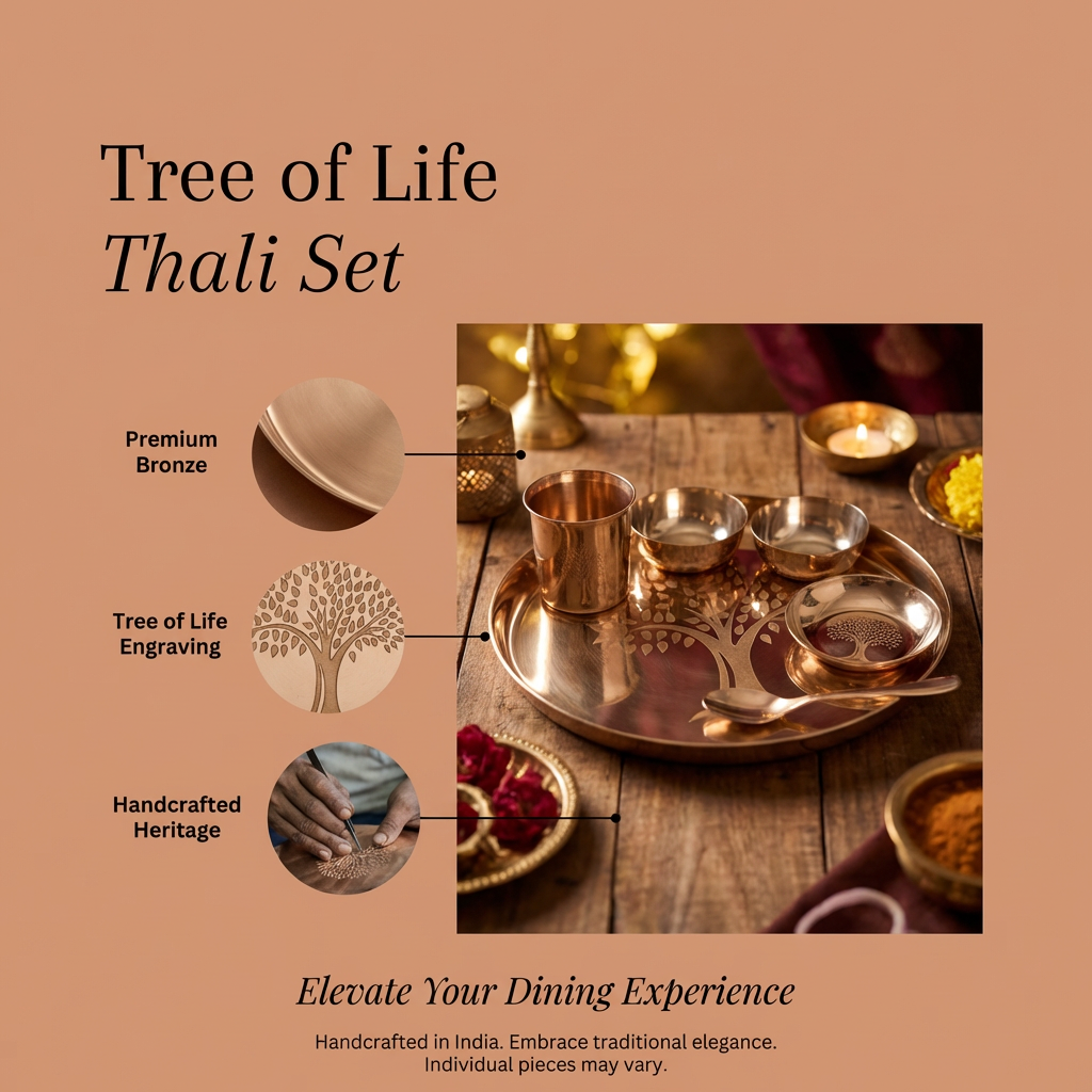 Bronze Thali Set Tree of Life
