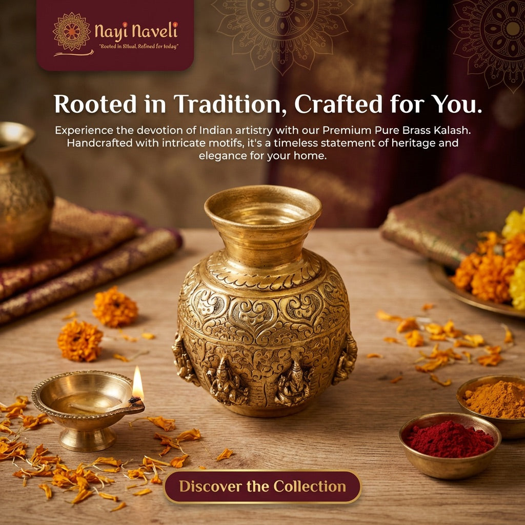 Premium Pure Brass Kalash / Lota (Handcrafted & Intricately Detailed)