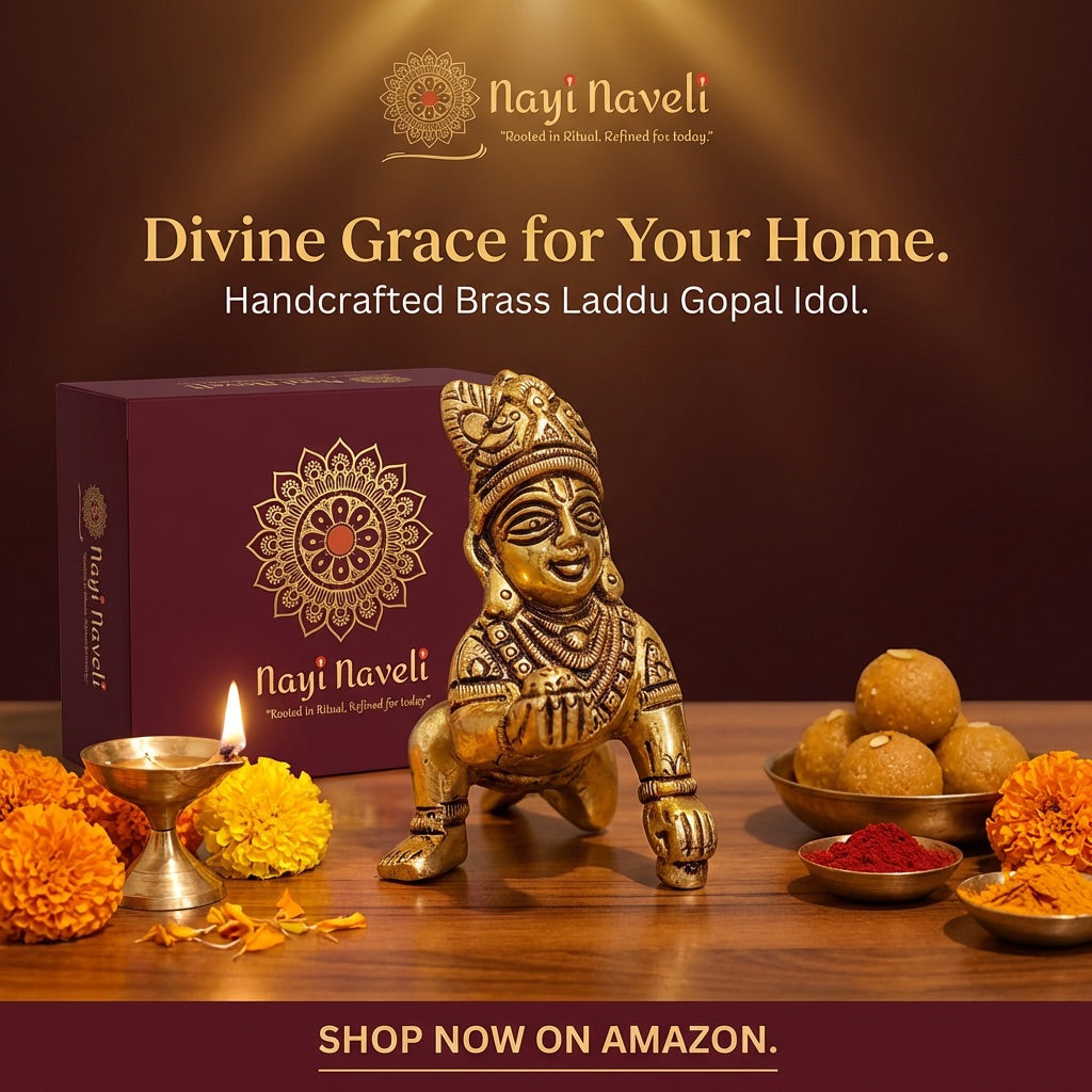 Premium Brass Laddu Gopal Idol – Divine Grace for Your Home Mandir