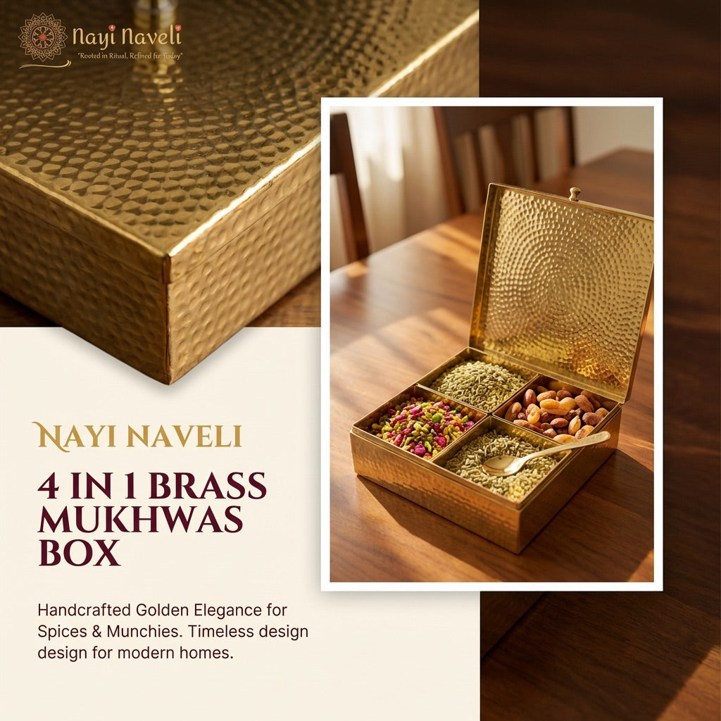 4 in 1 Brass Mukhwas Box