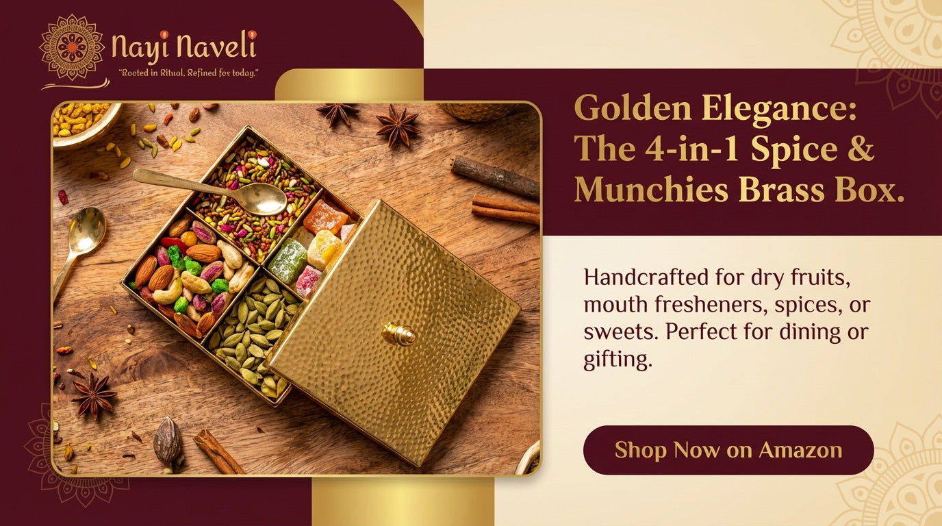 4 in 1 Brass Mukhwas Box