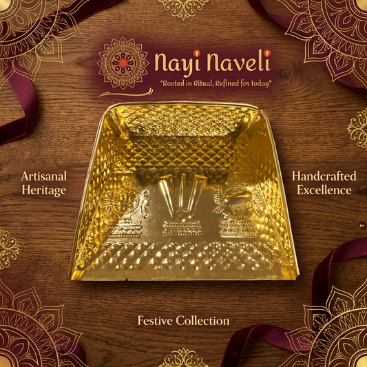 Nayi Naveli Brass Muram Soop | Premium Pooja Tray with Shanku Chakra & Lakshmi Design