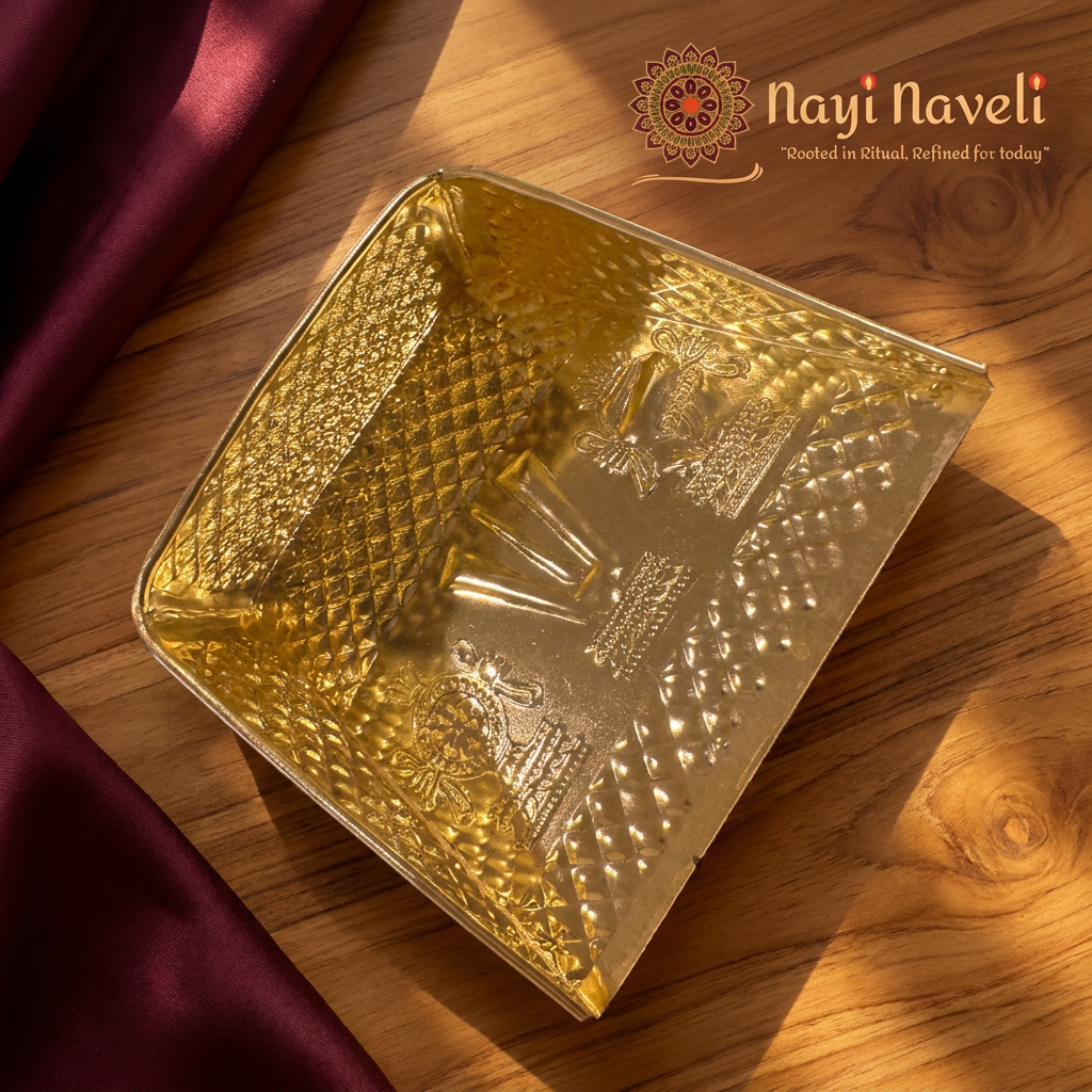 Nayi Naveli Brass Muram Soop | Premium Pooja Tray with Shanku Chakra & Lakshmi Design