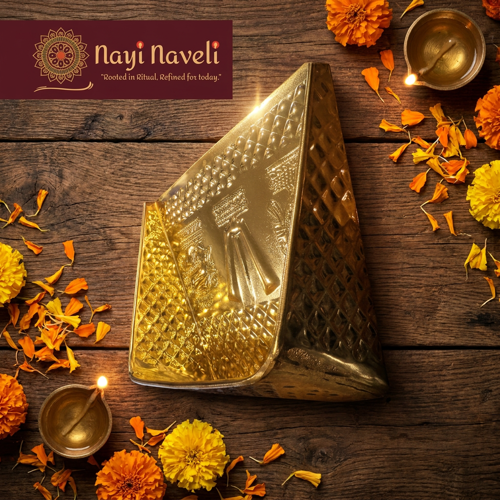 Nayi Naveli Brass Muram Soop | Premium Pooja Tray with Shanku Chakra & Lakshmi Design