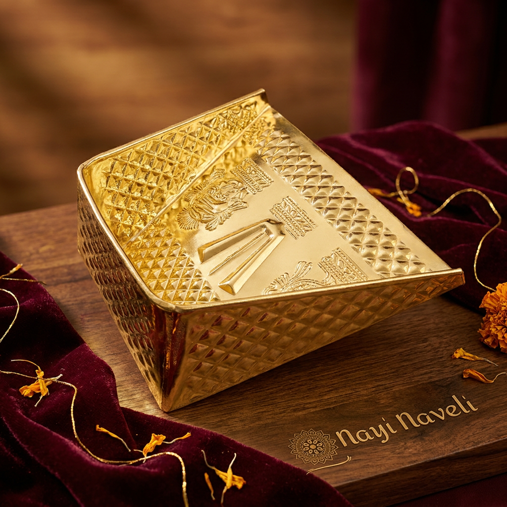 Nayi Naveli Brass Muram Soop | Premium Pooja Tray with Shanku Chakra & Lakshmi Design