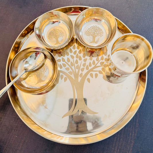 Bronze Thali Set Tree of Life