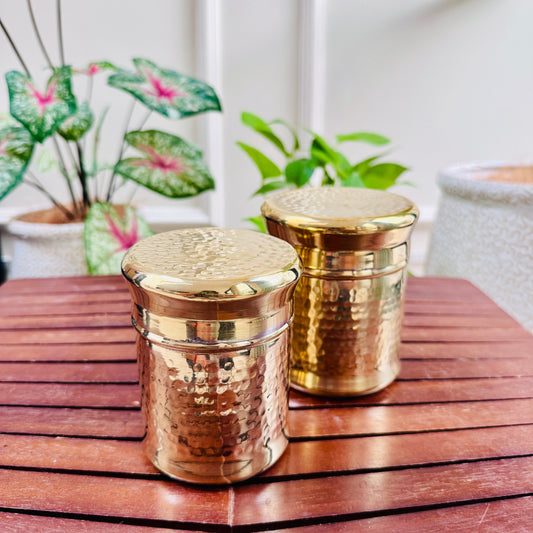 Premium Brass Storage Jar (Set of 2)