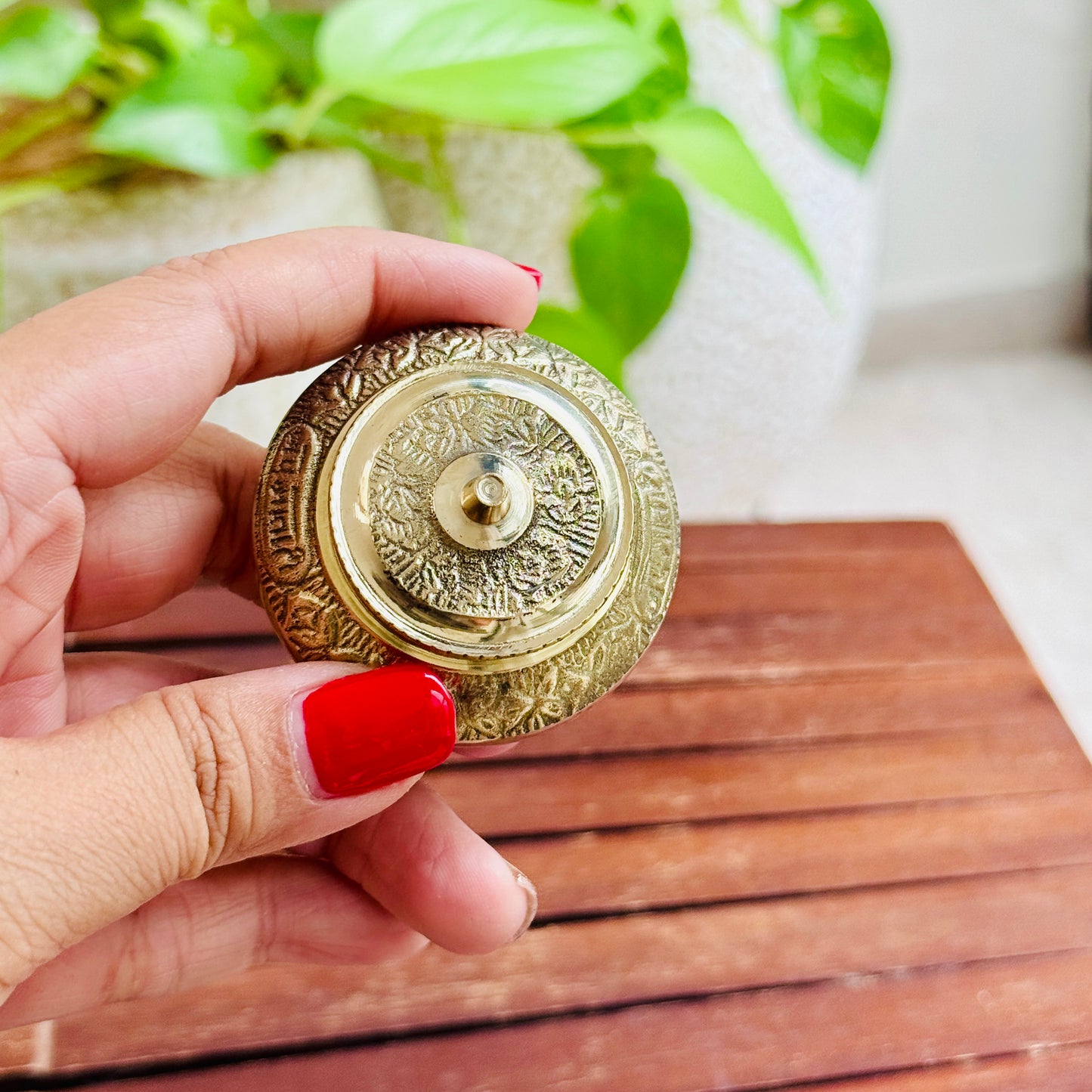 ✨ Handcrafted Brass Kumkum Dibbi – A Symbol of Tradition & Elegance