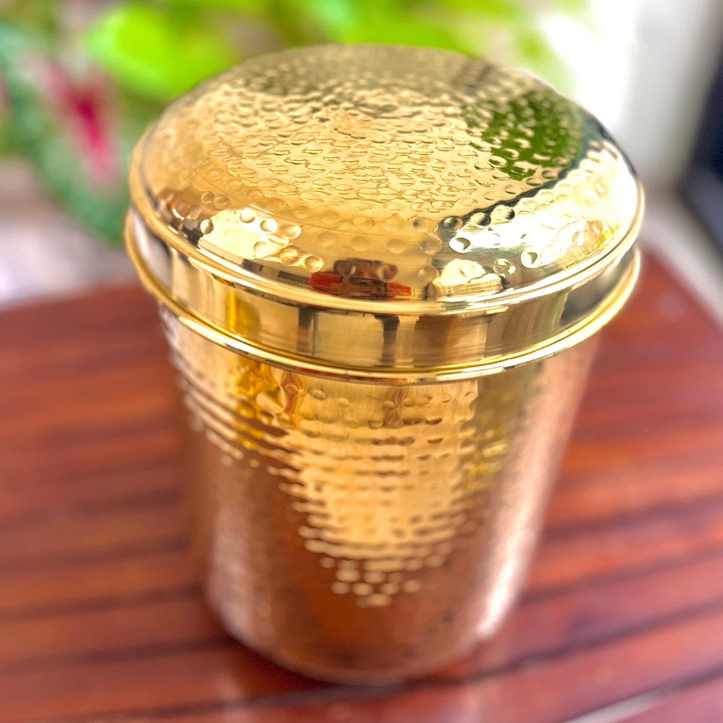 Premium Hand-Hammered Brass Container – 5 Pieces (800g to 2kg Capacity)