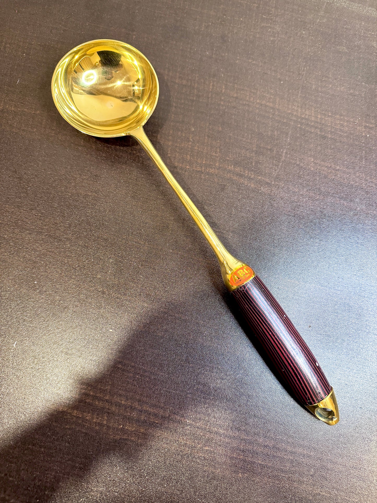 Premium Brass Serving Cooking Spoon and Ladle Set Wooden Handle – 13 Inch | Made in India