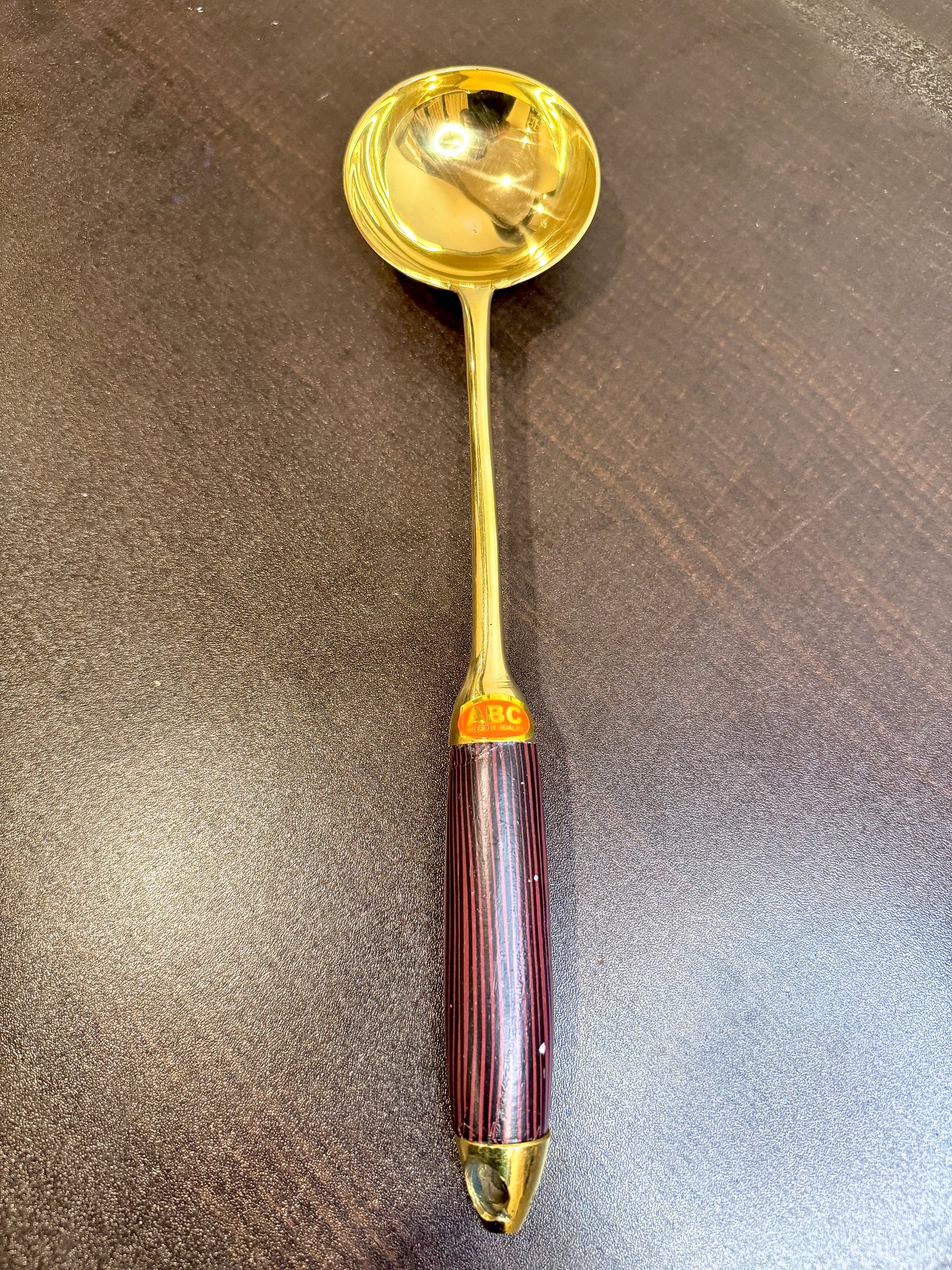 Premium Brass Serving Cooking Spoon and Ladle Set Wooden Handle – 13 Inch | Made in India