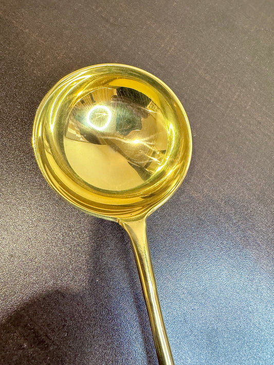 Premium Brass Serving Cooking Spoon and Ladle Set Wooden Handle – 13 Inch | Made in India