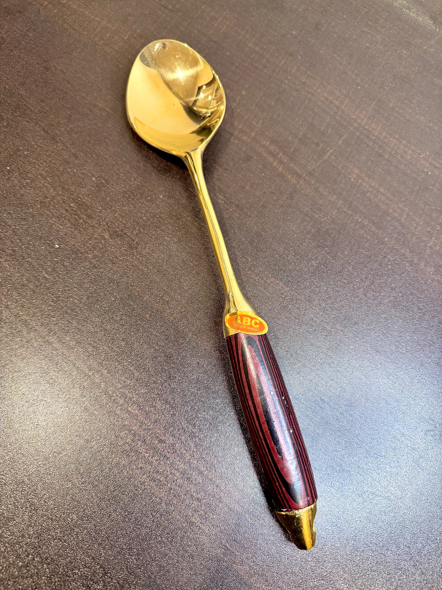 Premium Brass Serving Cooking Spoon and Ladle Set Wooden Handle – 13 Inch | Made in India