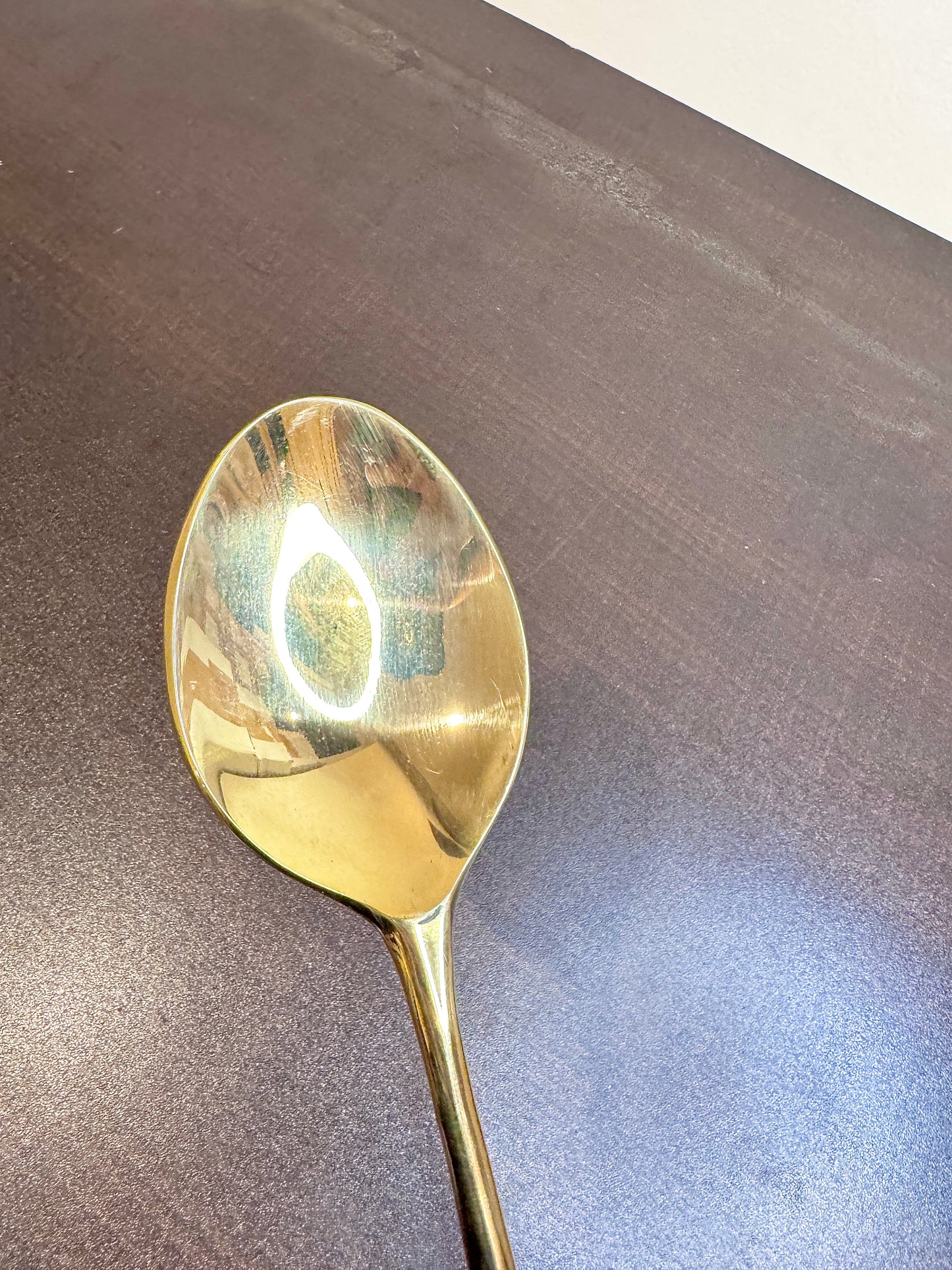 Premium Brass Serving Cooking Spoon and Ladle Set Wooden Handle – 13 Inch | Made in India
