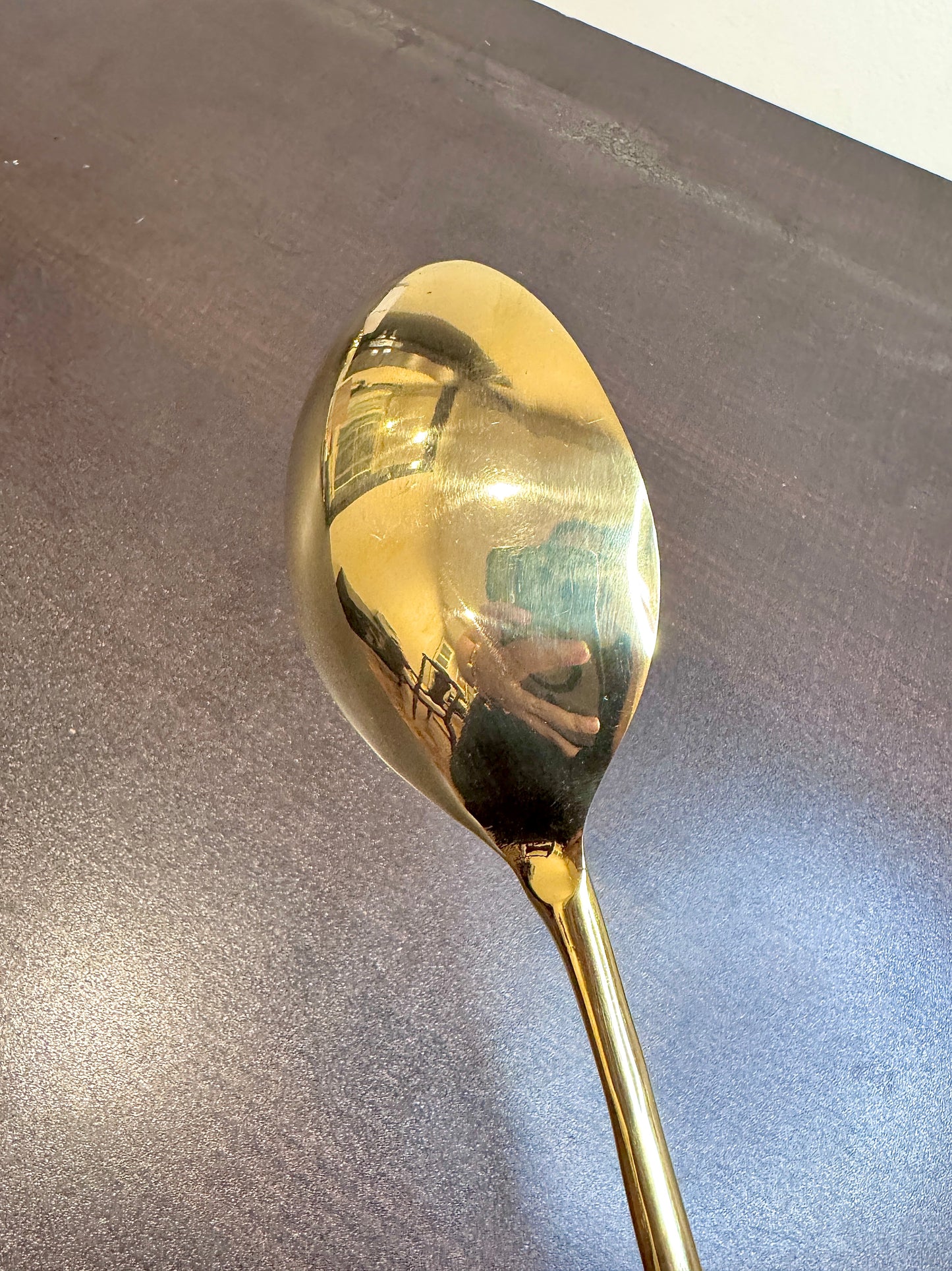 Premium Brass Serving Cooking Spoon and Ladle Set Wooden Handle – 13 Inch | Made in India