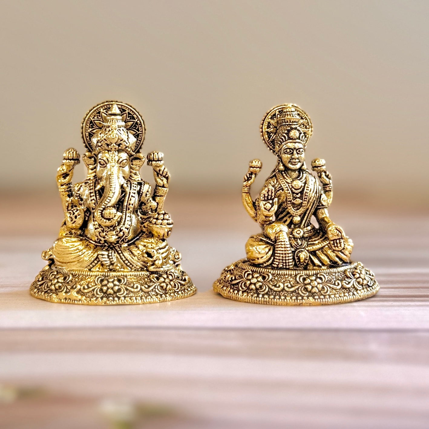 Premium Fine Brass Lakshmi Ganesha Idols