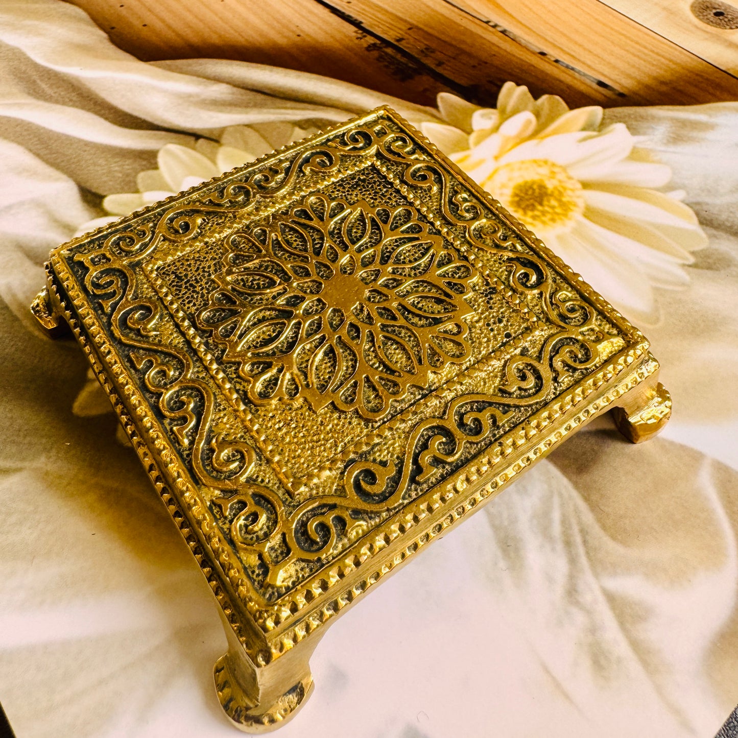 Premium Pure Brass Asana Chowki