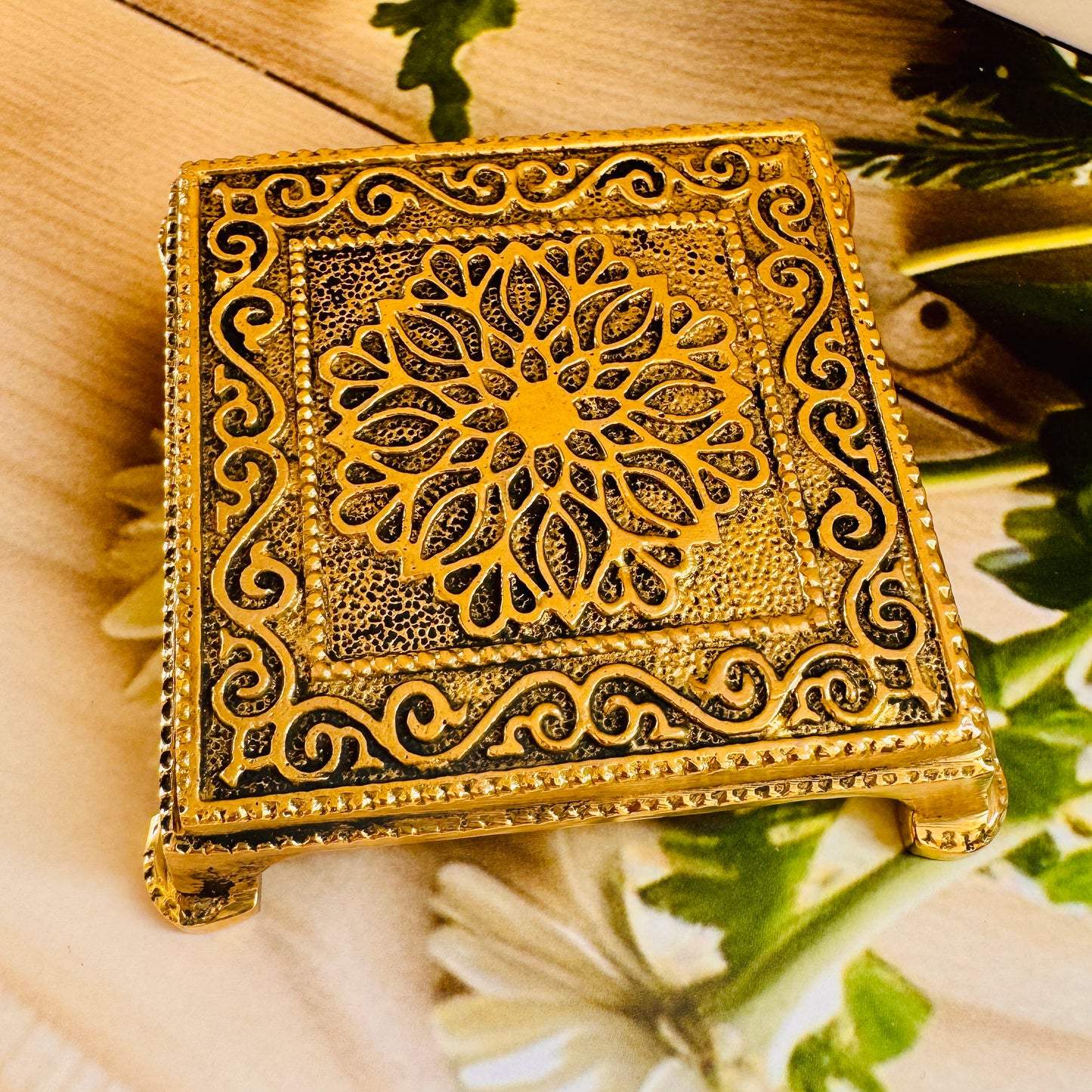 Premium Pure Brass Asana Chowki